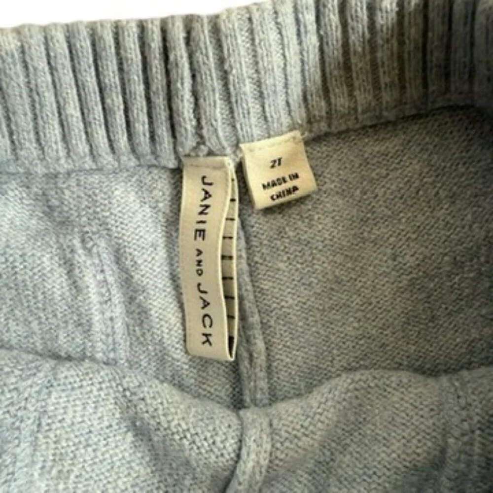 Janie and Jack Knit Jogger Pants Light Blue Size 2T